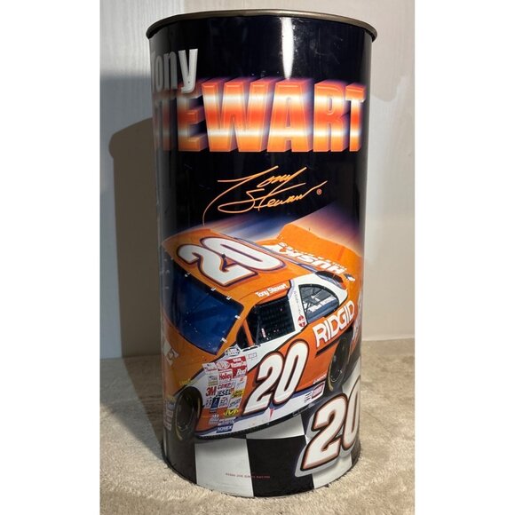 Tony Stewart Metal Waste Bin NASCAR 2000 19” Tall 10” Diameter - Picture 2 of 11